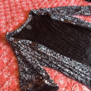 Long velvet cardigan